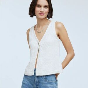 Madewell Pointelle Single Button Vest